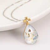 Maxbell 1pc Fashion Crystal Pendant Elegant Gift Christian Necklace Anniversary Gift Jesus