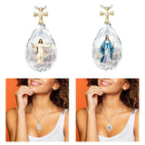 Maxbell 1pc Fashion Crystal Pendant Elegant Gift Christian Necklace Anniversary Gift Jesus