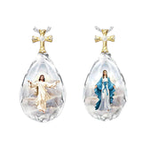 Maxbell 1pc Fashion Crystal Pendant Elegant Gift Christian Necklace Anniversary Gift Jesus