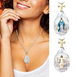Maxbell 1pc Fashion Crystal Pendant Elegant Gift Christian Necklace Anniversary Gift Jesus