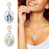 Maxbell 1pc Fashion Crystal Pendant Elegant Gift Christian Necklace Anniversary Gift Jesus