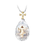 Maxbell 1pc Fashion Crystal Pendant Elegant Gift Christian Necklace Anniversary Gift Jesus