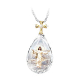 Maxbell 1pc Fashion Crystal Pendant Elegant Gift Christian Necklace Anniversary Gift Jesus