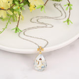 Maxbell 1pc Fashion Crystal Pendant Elegant Gift Christian Necklace Anniversary Gift Jesus