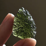 Maxbell Moldavite Crystal Stone Necklace Irregular Meteorite Pendant with Lanyard 5-10g