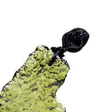 Maxbell Moldavite Crystal Stone Necklace Irregular Meteorite Pendant with Lanyard 5-10g