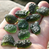 Maxbell Moldavite Crystal Stone Necklace Irregular Meteorite Pendant with Lanyard 5-10g