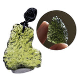 Maxbell Moldavite Crystal Stone Necklace Irregular Meteorite Pendant with Lanyard 5-10g