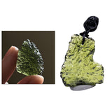 Maxbell Moldavite Crystal Stone Necklace Irregular Meteorite Pendant with Lanyard 5-10g