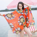 Women Beach Cover Up Kimono Cardigan Swimsuit Chiffon Blouse Dress Red