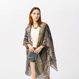 Summer Women Beach Cover Ups Kimono Cardigan Lightweight Swimsuit Wrap Blue