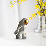 Cute Spaceman Statue Astronaut Sculpture Gifts Hotel Nursery Decor Crafts gold kick ball