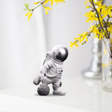 Cute Spaceman Statue Astronaut Sculpture Gifts Hotel Nursery Decor Crafts silver kick ball