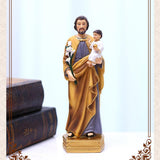 Maxbell 8 Inch St. Joseph and Child Jesus Statues Figurines Home Tabletop Decor