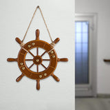Office Wooden Boat Rudder Party Decor Ship Wheel Wall Hanging Ornament 23cm