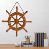 Office Wooden Boat Rudder Party Decor Ship Wheel Wall Hanging Ornament 35cm