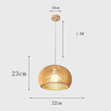 Maxbell Natural Wooden Pendant Light Corridor Ceiling Lighting Handmade Hanging Lamp C