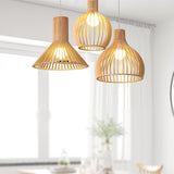 Maxbell Natural Wooden Pendant Light Corridor Ceiling Lighting Handmade Hanging Lamp C