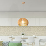 Maxbell Natural Wooden Pendant Light Corridor Ceiling Lighting Handmade Hanging Lamp C