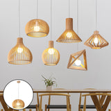 Maxbell Natural Wooden Pendant Light Corridor Ceiling Lighting Handmade Hanging Lamp C