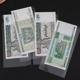 Maxbell 100Pcs Clear Paper Money Holder with Storage Case Paper Souvenirs Storage