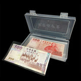 Maxbell 100Pcs Clear Paper Money Holder with Storage Case Paper Souvenirs Storage