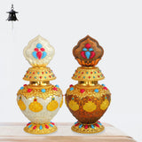 Maxbell Eight Auspicious Bottle Religion Tibetan Buddhist Supplies Home Office silver