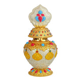 Maxbell Eight Auspicious Bottle Religion Tibetan Buddhist Supplies Home Office silver