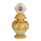 Maxbell Eight Auspicious Bottle Religion Tibetan Buddhist Supplies Home Office silver