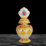 Maxbell Eight Auspicious Bottle Religion Tibetan Buddhist Supplies Home Office silver