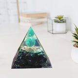 Maxbell Orgone Pyramid Energy Generator Ornament Crystal Sphere for Feng Shui Yoga 6x6cm