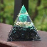 Maxbell Orgone Pyramid Energy Generator Ornament Crystal Sphere for Feng Shui Yoga 6x6cm