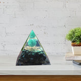 Maxbell Orgone Pyramid Energy Generator Ornament Crystal Sphere for Feng Shui Yoga 6x6cm