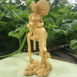 Maxbell Chang's Statues Hand Carving Godness Figurine for Shelf Home Decoration