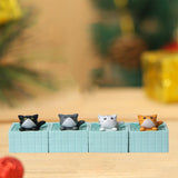 Maxbell Mini Cat Bath Landscape Figures Crafts for Desktop Cake Topper Kids Gift 4pcs