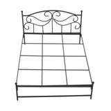 Maxbell Wrought Iron Miniature Dollhouse Bed Simulation 1/6 for Dollhouse blue