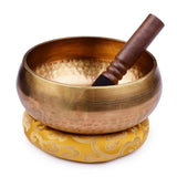 Maxbell Tibetan Singing Bowl Buddhism Meditation Sound Copper Yoga W/ Cushion 20cm