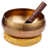Maxbell Tibetan Singing Bowl Buddhism Meditation Sound Copper Yoga W/ Cushion 20cm