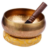 Maxbell Tibetan Singing Bowl Buddhism Meditation Sound Copper Yoga W/ Cushion 20cm
