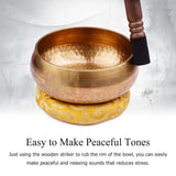 Maxbell Tibetan Singing Bowl Buddhism Meditation Sound Copper Yoga W/ Cushion 20cm