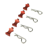 Maxbell 4Pcs RC Car Body Shell Clips Pin 1/6 Modified with Bracket for SCX6 RC Car Red