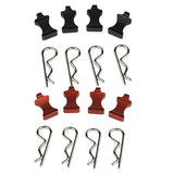 Maxbell 4Pcs RC Car Body Shell Clips Pin 1/6 Modified with Bracket for SCX6 RC Car Red