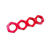 Maxbell Set of 4 Hex Wheel Nut for 1:7 1:8 RC Vehicles Replacement Accessories Red