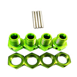 Maxbell 17mm Hex Wheel Hubs Adapter 1/8 Crawler Assembly Upgrade for Arrma Talion Green