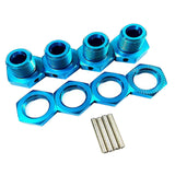 Maxbell 17mm Hex Wheel Hubs Adapter 1/8 Crawler Assembly Upgrade for Arrma Talion Blue