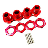 Maxbell 17mm Hex Wheel Hubs Adapter 1/8 Crawler Assembly Upgrade for Arrma Talion Red
