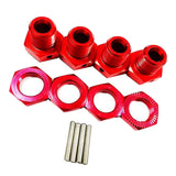 Maxbell 17mm Hex Wheel Hubs Adapter 1/8 Crawler Assembly Upgrade for Arrma Talion Red