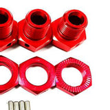Maxbell 17mm Hex Wheel Hubs Adapter 1/8 Crawler Assembly Upgrade for Arrma Talion Red