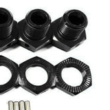 Maxbell 17mm Hex Wheel Hubs Adapter 1/8 Crawler Assembly Upgrade for Arrma Talion Black