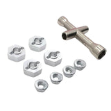 Maxbell 4pcs RC 12mm Adapter with 4 Flange Nut for MN-999 1:10 Car Replacement